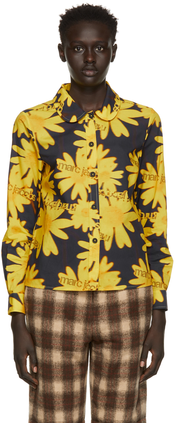 Marc Jacobs Heaven Yellow & Black Laser Floral Shirt