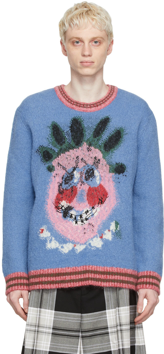 Marc Jacobs Heaven: Blue Wool Sweater | SSENSE