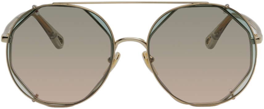 Chloé Gold & Green Demi Sunglasses