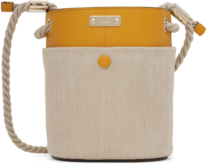 Chloé Beige & Yellow Small Key Bucket Bag
