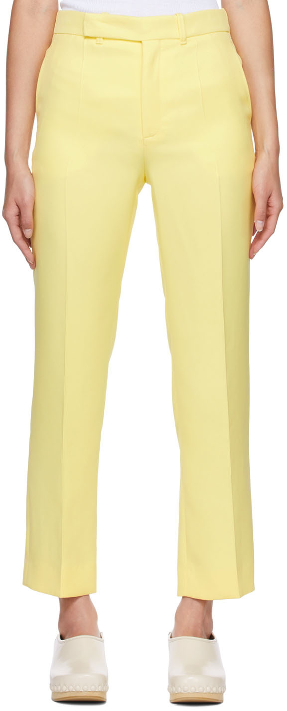 Chloé Yellow Silk Trousers