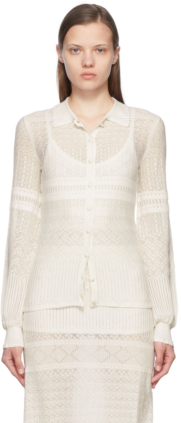 Chloé Off-white Wool Cardigan In Iconic Milk | ModeSens
