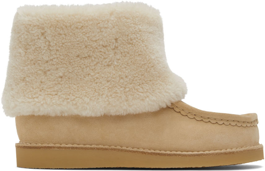 Chloé Beige Jessie Ankle Boots