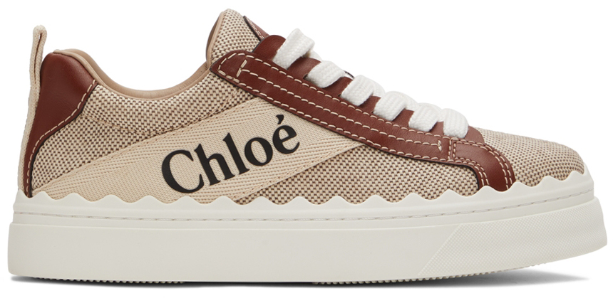 Chloé Beige Lauren Sneakers In 90u White - Brown 1