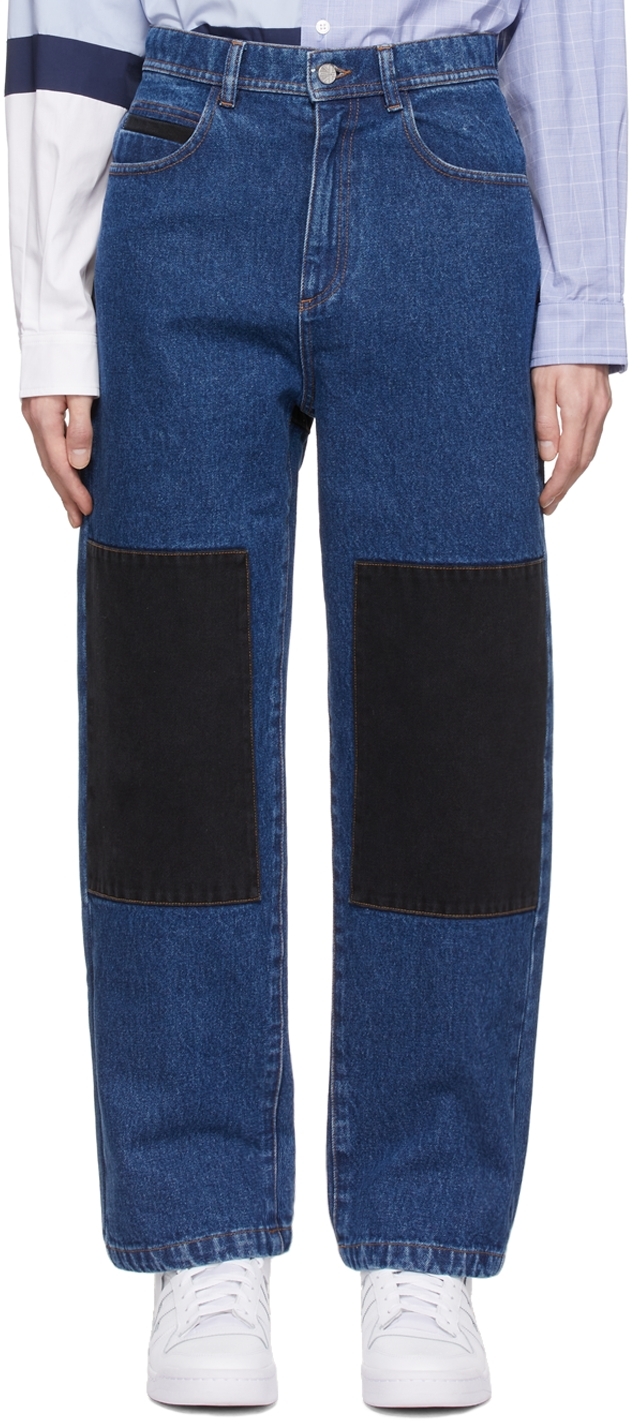 Blue Paneled Jeans