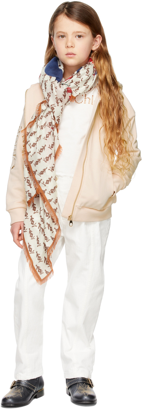 Chloé Kids Off-white Dyed Trousers In 117 Off White