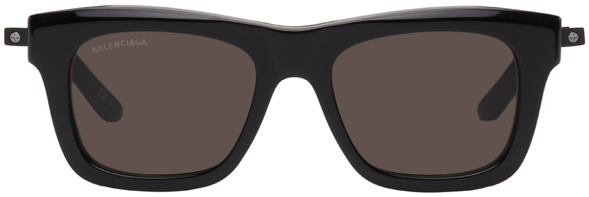 Balenciaga Black Rectangular Squared Sunglasses