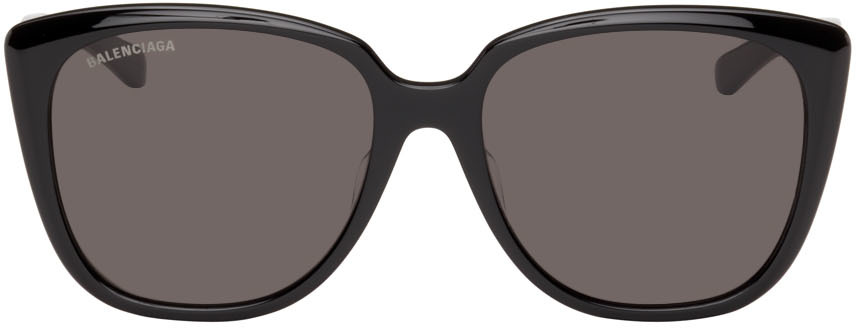 Balenciaga Black Logo Square Sunglasses