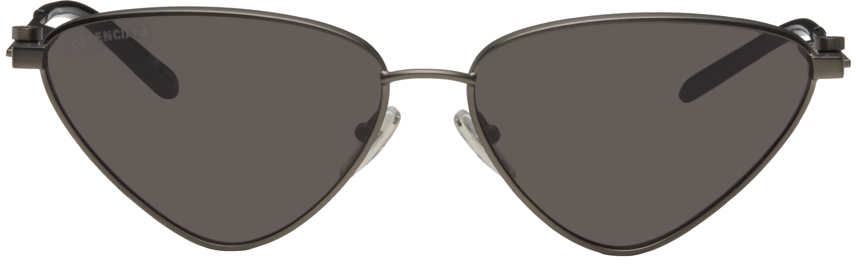 Balenciaga Gunmetal Metal Cat-Eye Sunglasses