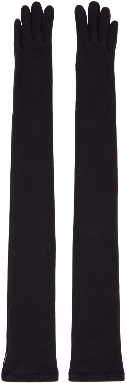 Balenciaga Black Long Stretch Gloves