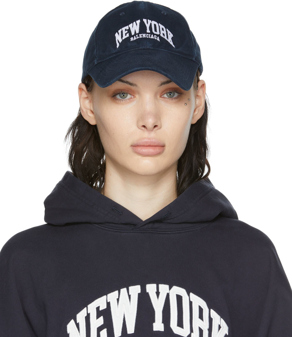 Balenciaga Navy 'New York' Cap