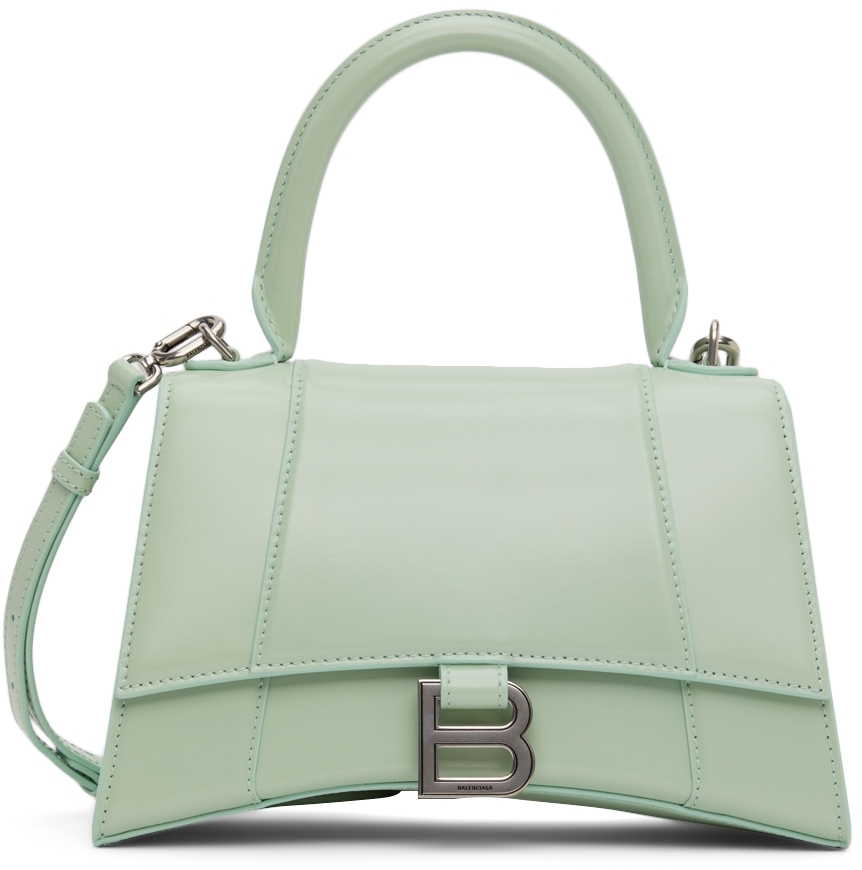 Balenciaga: Green Small Hourglass Bag | SSENSE UK