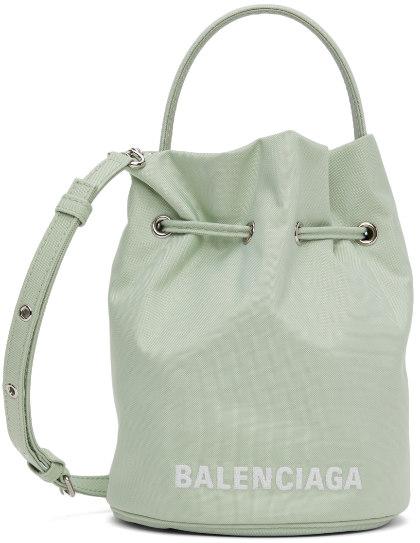 Balenciaga Green XS Drawstring Wheel Bucket Bag