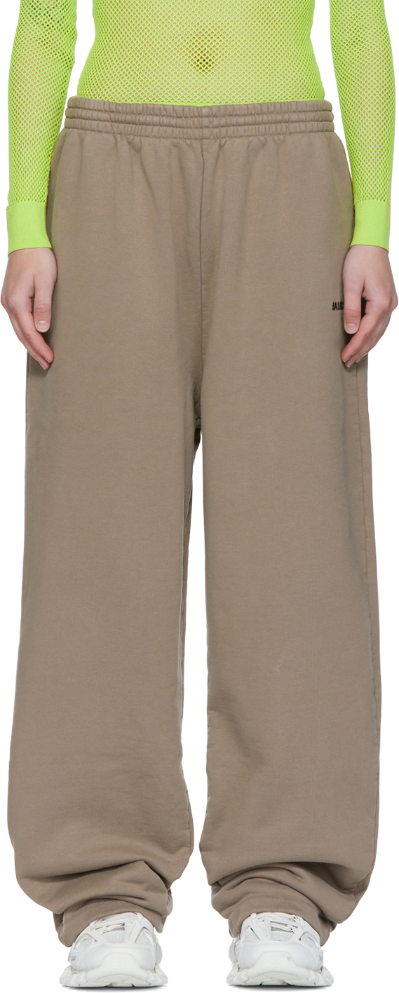 Balenciaga Taupe Cotton Lounge Pants