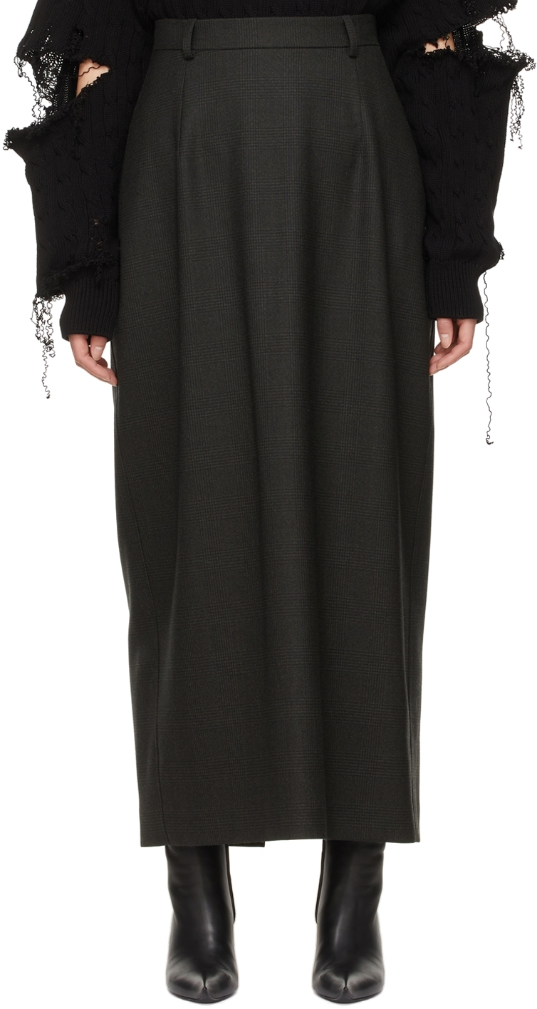 SSENSE Women Clothing Skirts Maxi Skirts Black Wool Maxi Skirt 