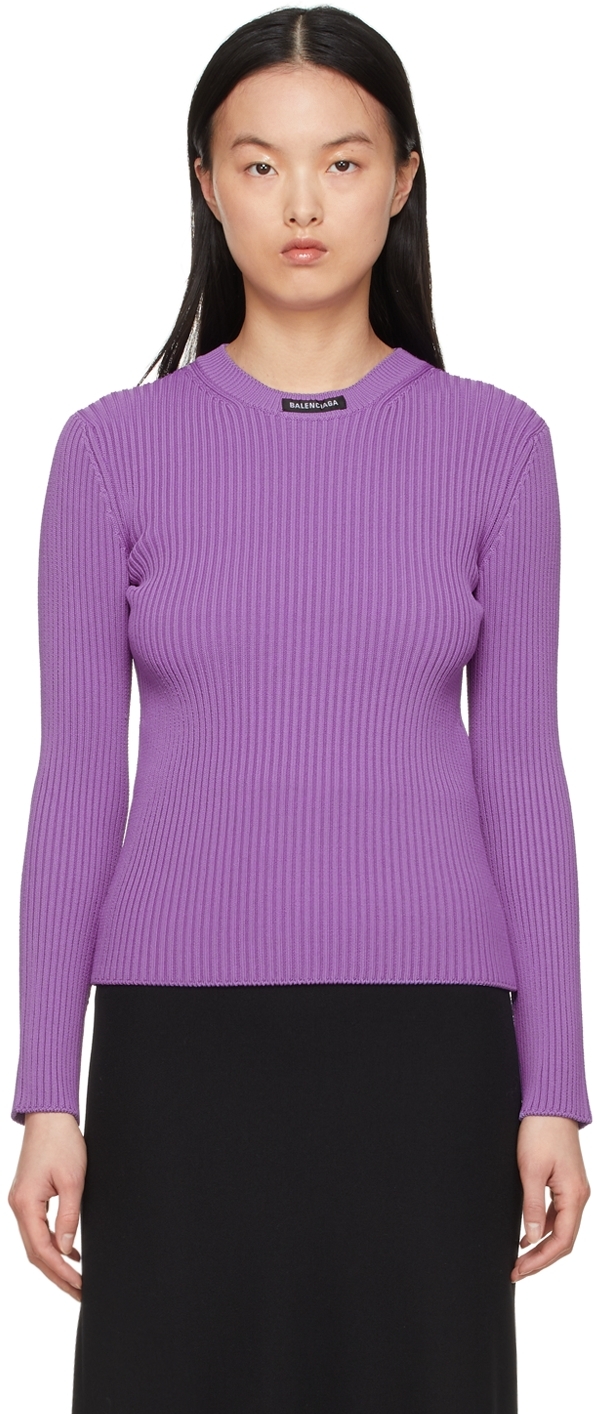 Purple Viscose Sweatshirt SSENSE Women Clothing Sweaters Sweatshirts 