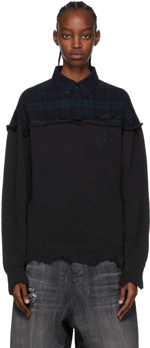Balenciaga Black Cotton Sweater