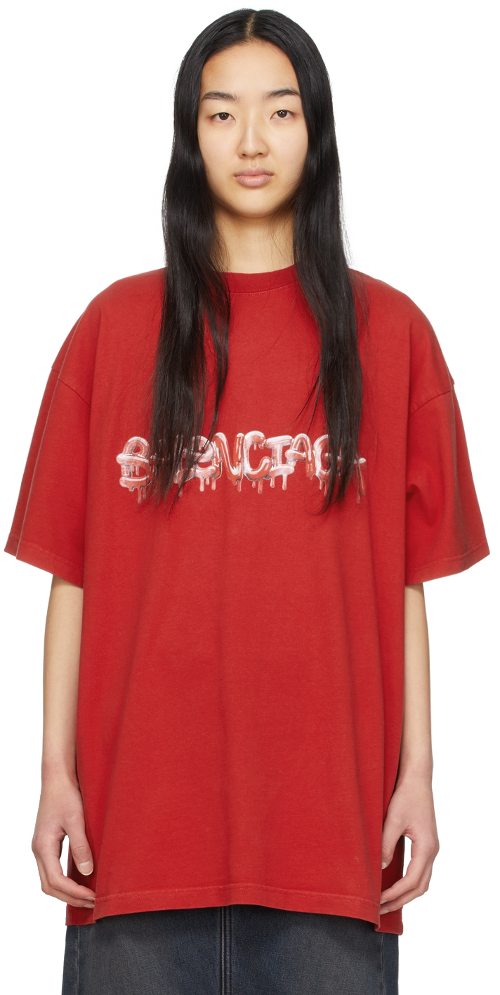 Balenciaga Red Slime Logo T-Shirt