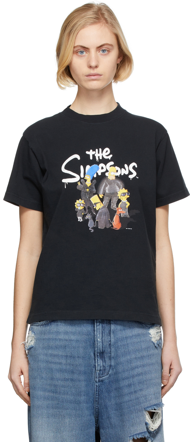 Balenciaga Black The Simpsons Edition Small Fit T-Shirt