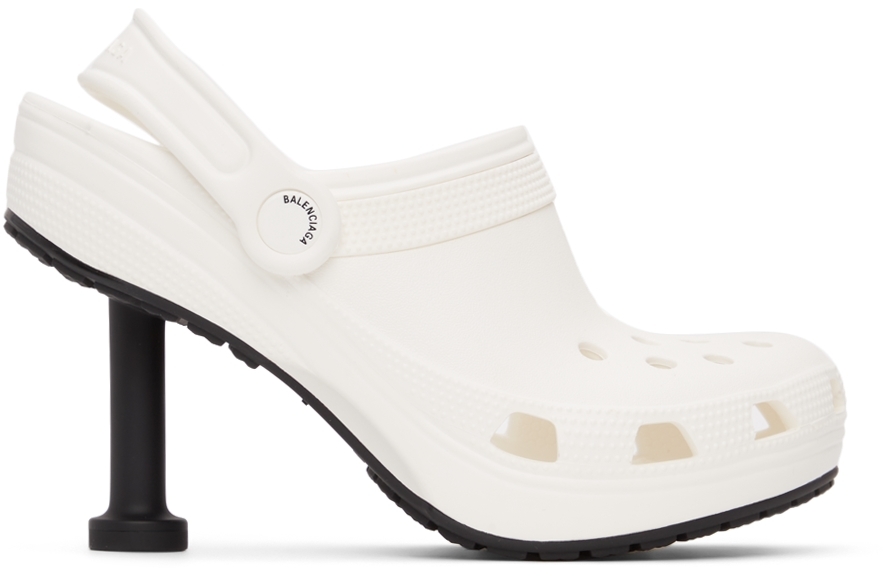 Balenciaga: White Crocs Edition Madame Heels | SSENSE