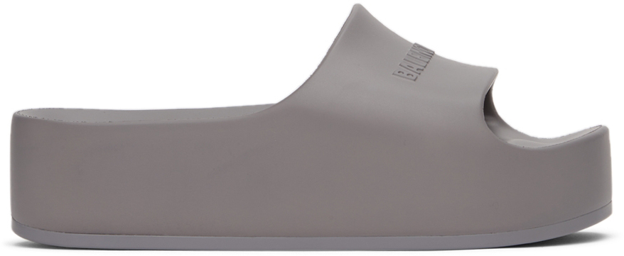 Balenciaga Grey Chunky Platform Slides