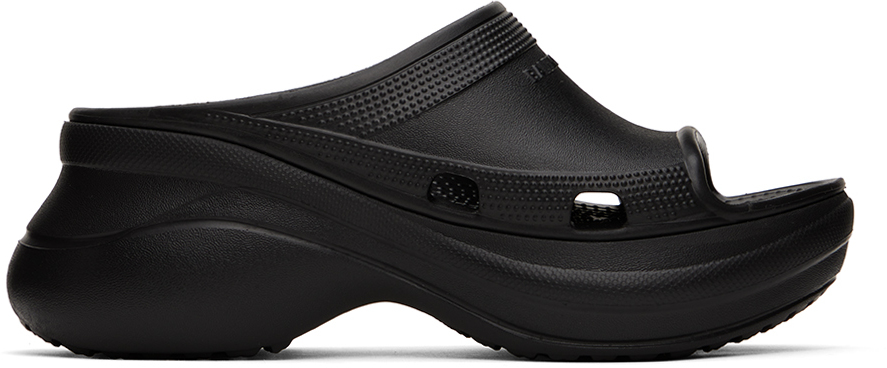 Balenciaga Black Crocs Edition Pool Slides