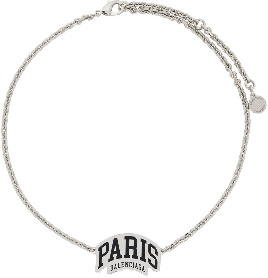 Balenciaga Silver Cities Paris Necklace