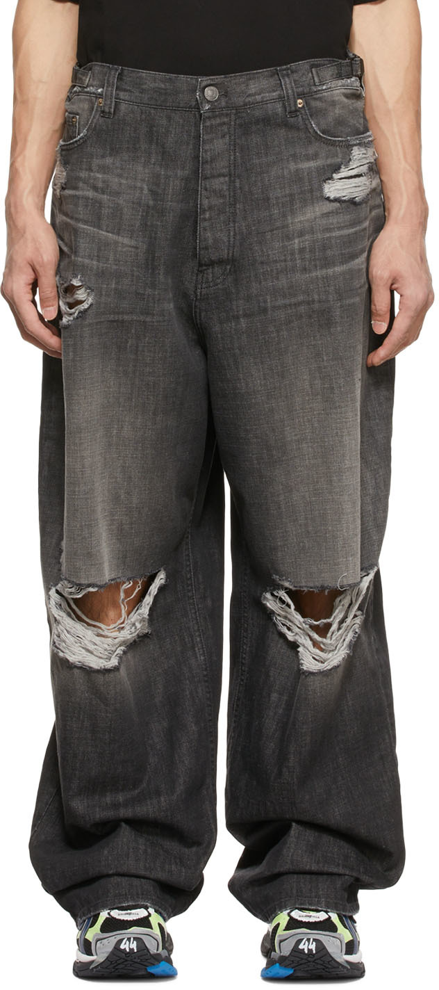 Buy Balenciaga Ripped Regularfit Jeans  Dirty Vintage Blue At 40 Off   Editorialist
