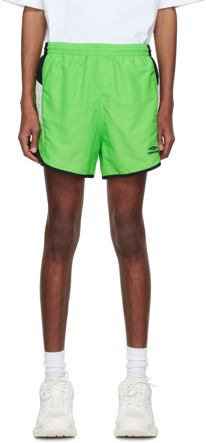 Balenciaga: Green Nylon Shorts | SSENSE