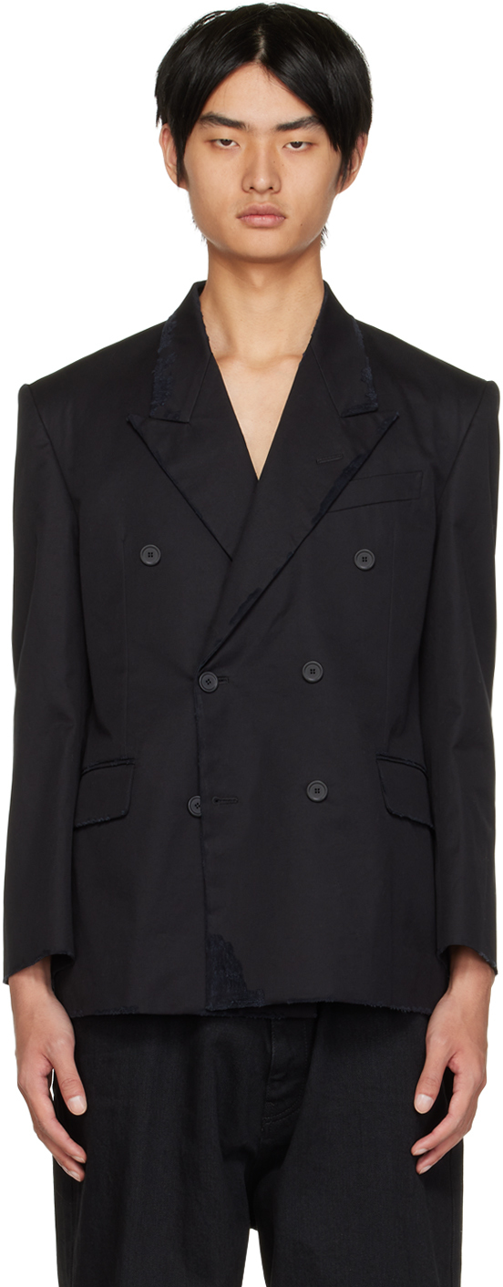 Balenciaga: Black Shrunk Blazer | SSENSE Canada