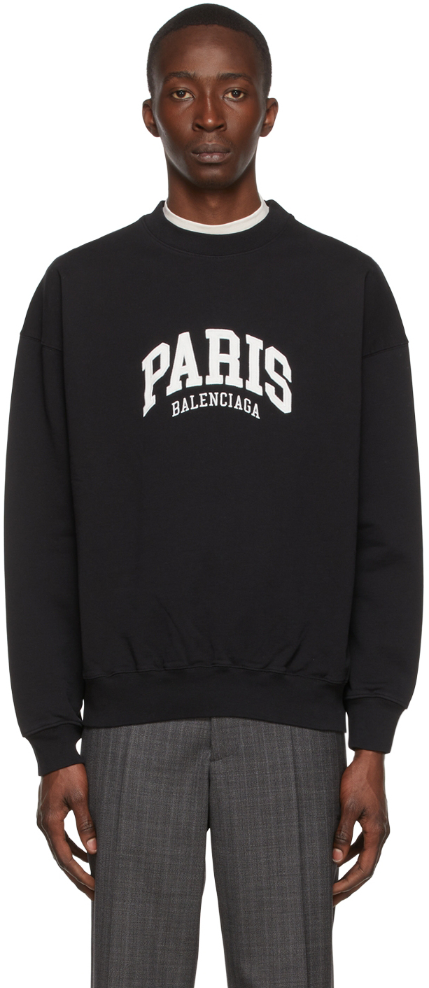 Balenciaga: Black Cotton Sweatshirt | SSENSE