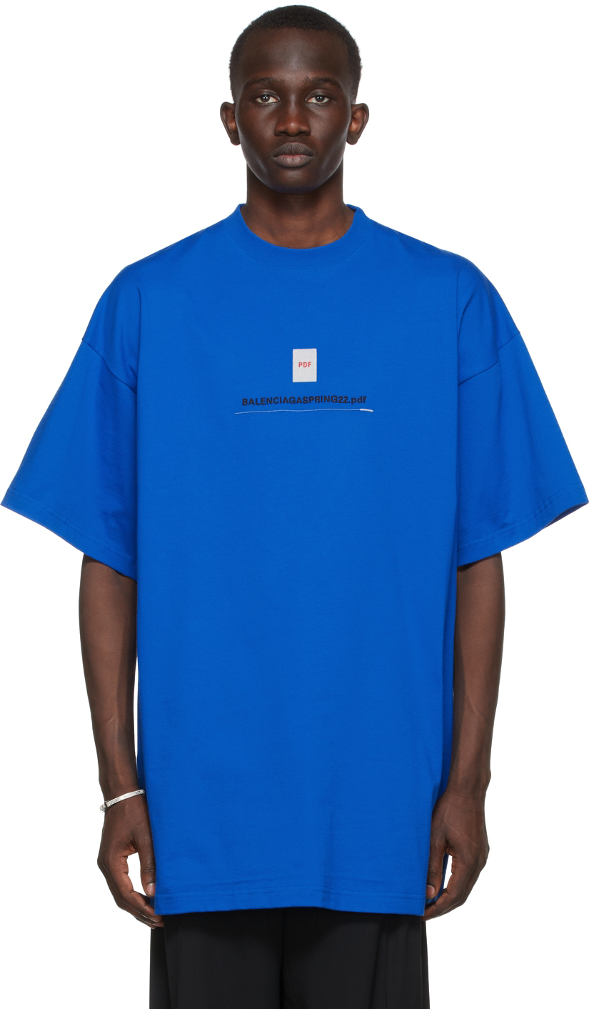 BALENCIAGA Logo TShirt Blue  MAISONDEFASHIONCOM