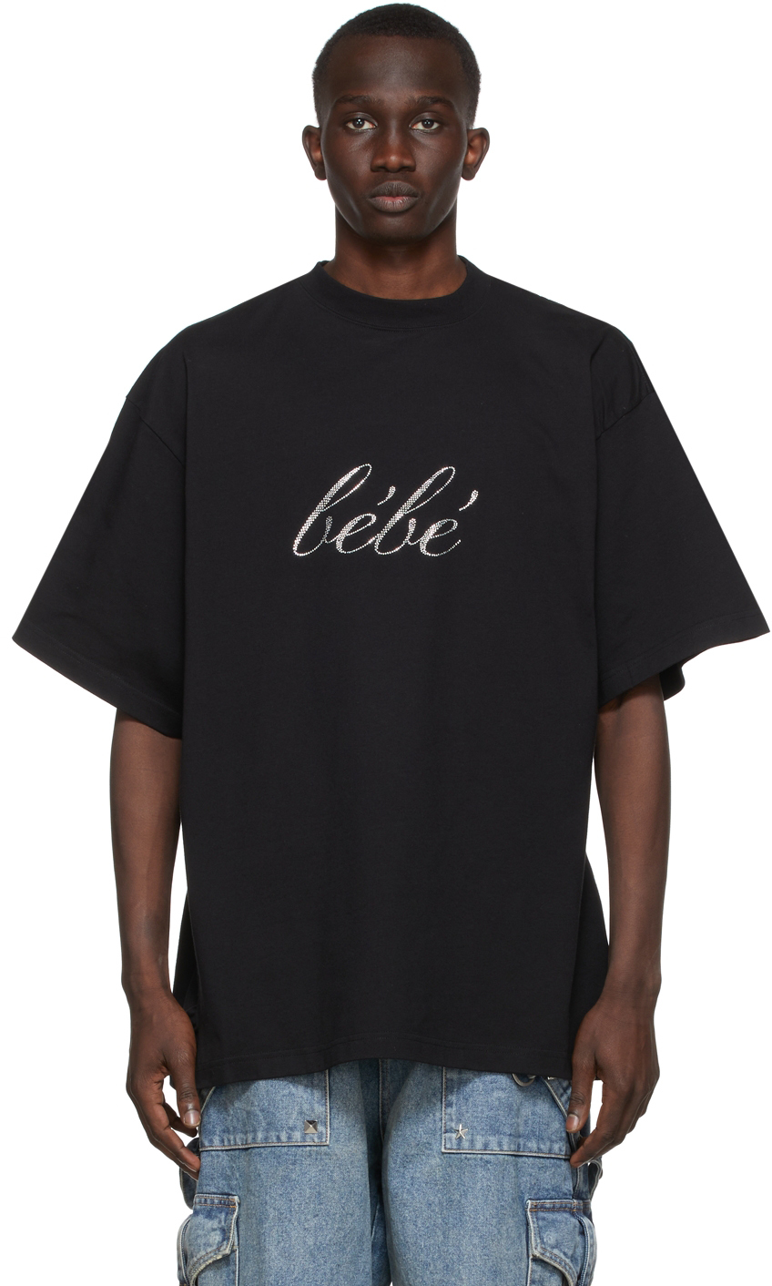Balenciaga: Black 'Bébé' Worn-Out T-Shirt | SSENSE