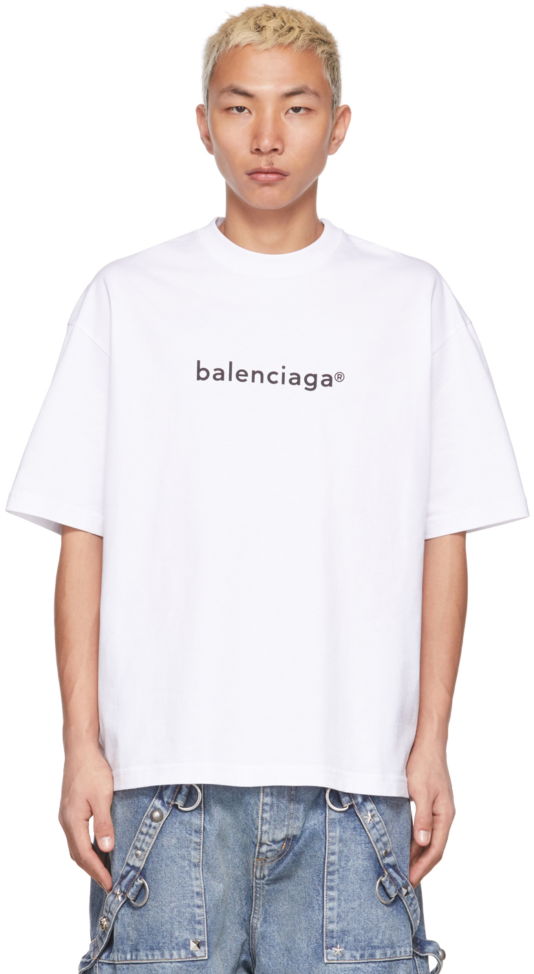ÁO PHÔNG BALENCIAGA Logoembroidered cottonjersey Tshirt