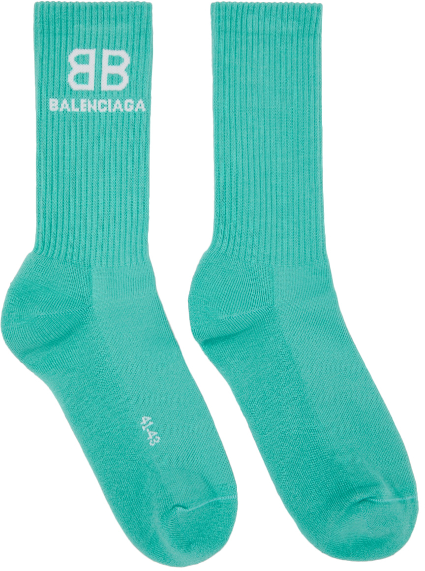 andrageren kryds dateret Balenciaga: Green Tennis Socks | SSENSE