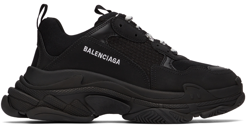 Balenciaga: Black & White Triple S Sneaker | SSENSE Canada