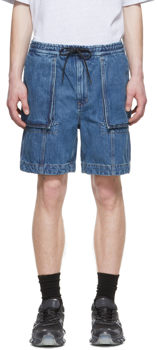 Juun.J Blue Cotton Shorts