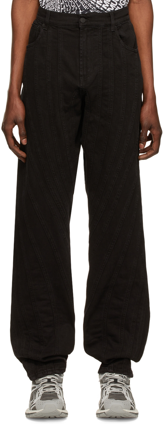 Mugler: Black Spiral Jeans | SSENSE
