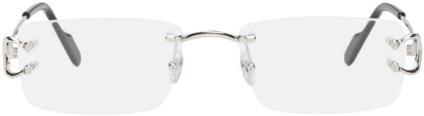 Cartier Silver Rectangular Optical Glasses