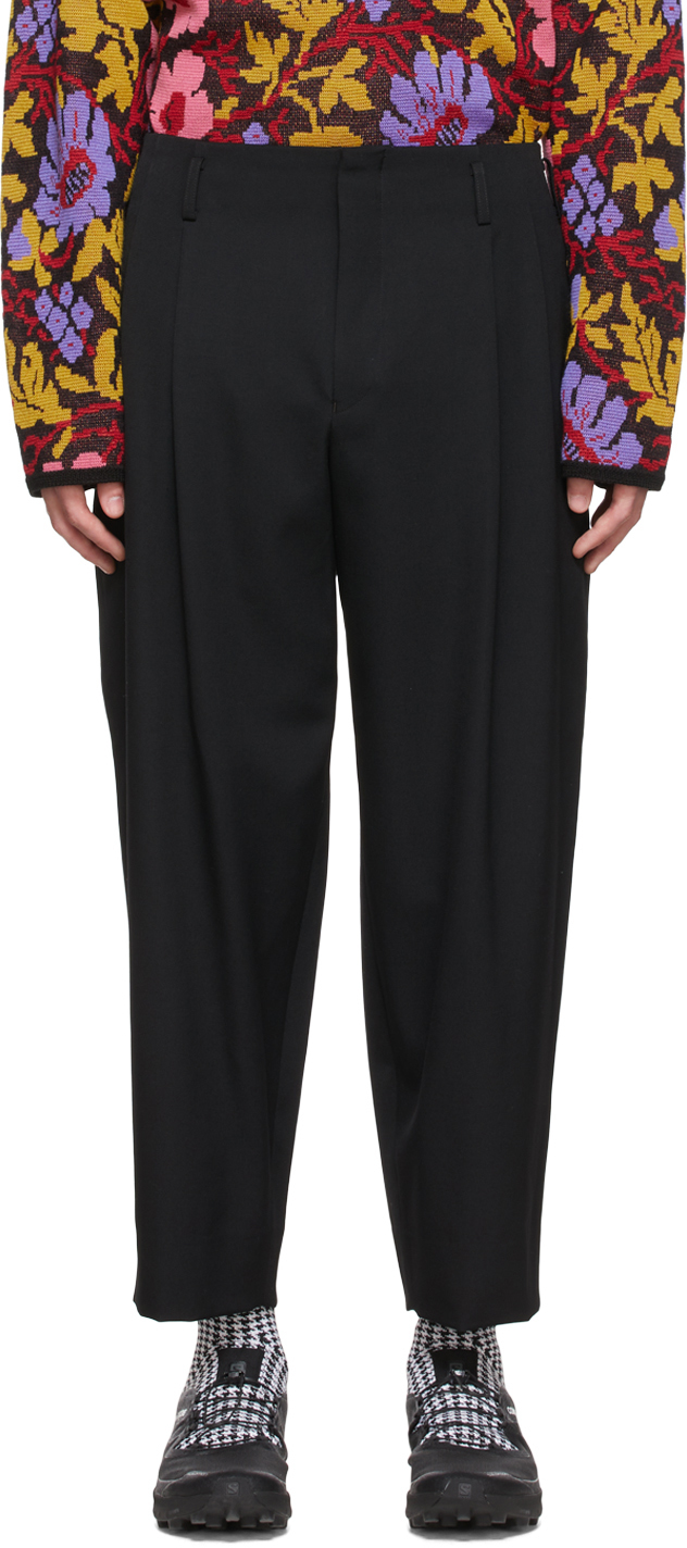 Black Wool Trousers by Comme des Garçons Homme Plus on Sale