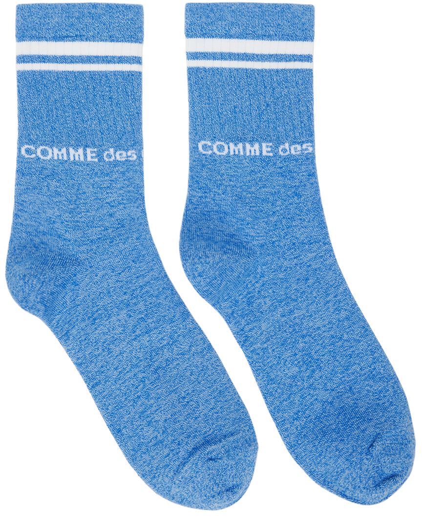 Ssense Uomo Abbigliamento Intimo Calze Blue Logo Socks 