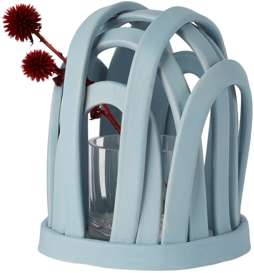 Skinny Ssense Exclusive Blue Ikebana Cage Vase In Sky