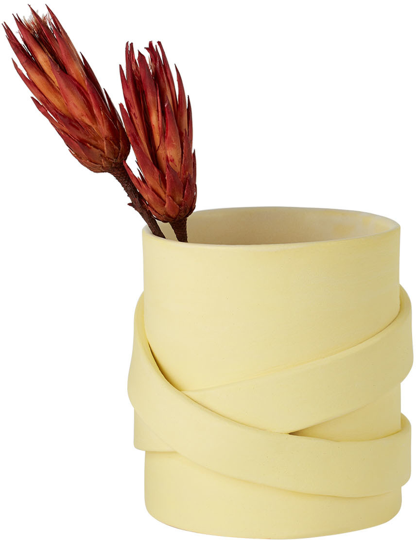 Skinny Ssense Exclusive Yellow Warrior Vase In Lemon