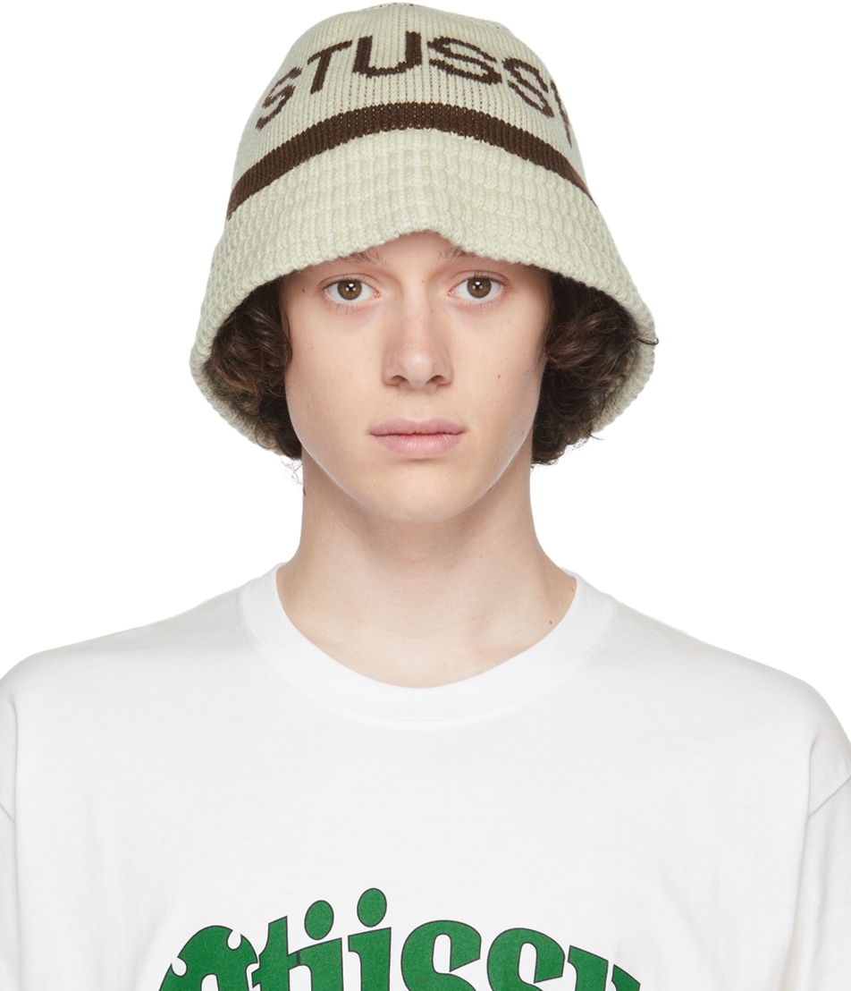 カラフルセット 3個 美品 stussy jacquard knit bucket hat ナチュラル