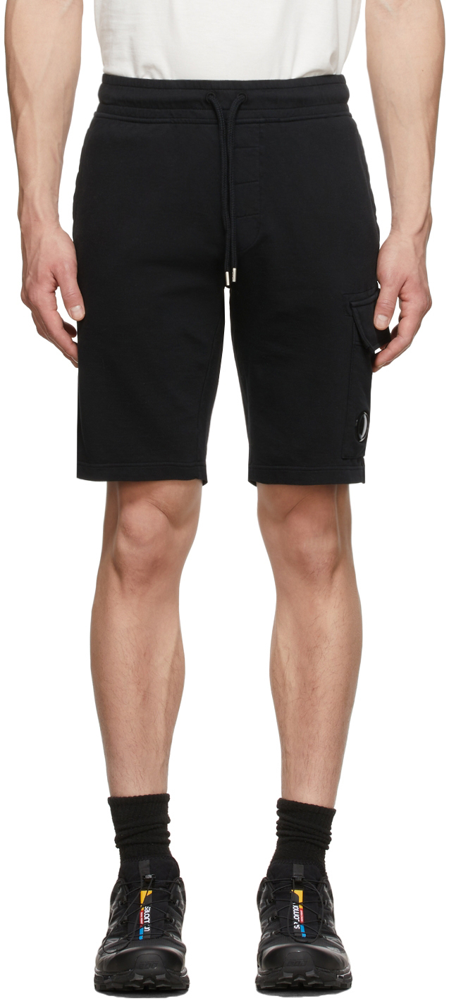 Company C.p Mens Clothing Shorts Cargo shorts Company Black Light Fleece Cargo Shorts for Men C.P 