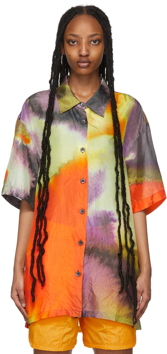 Dries Van Noten Multicolor Silk Cross 