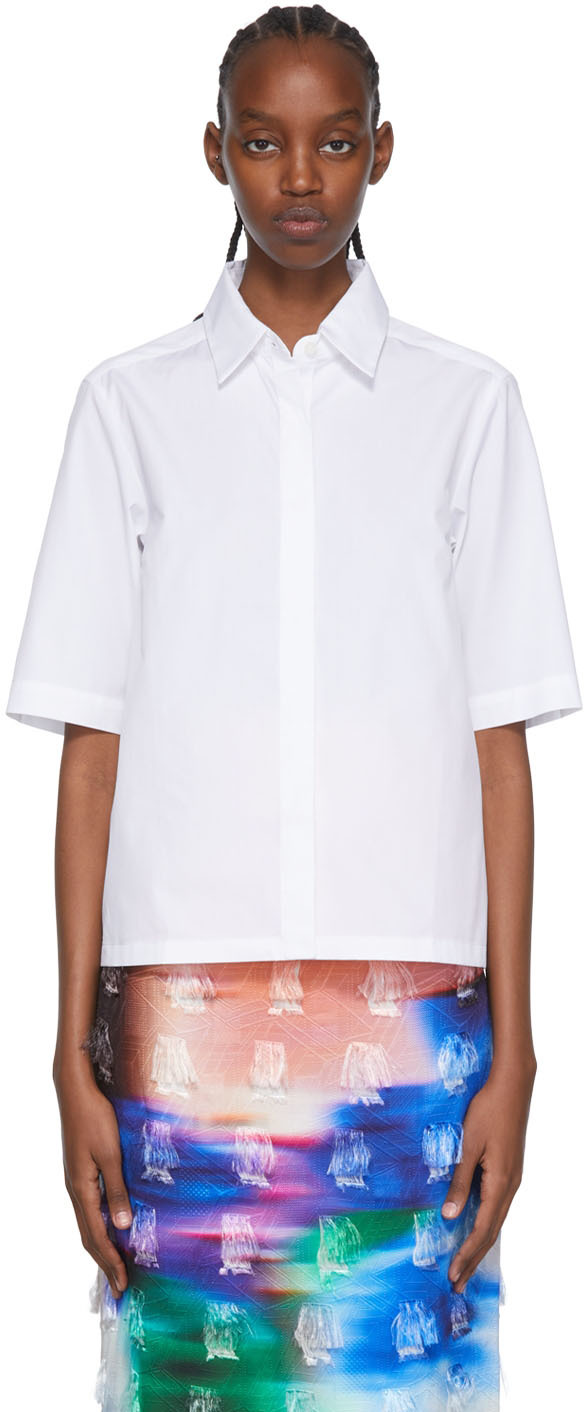 Dries Van Noten Short-sleeved Cotton Shirt In White | ModeSens