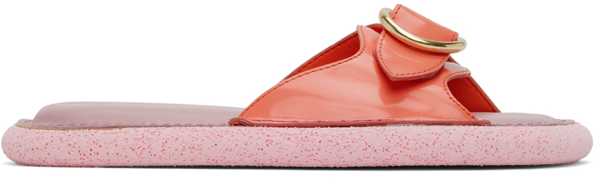 Dries Van Noten Pink Leather Flat Sandals