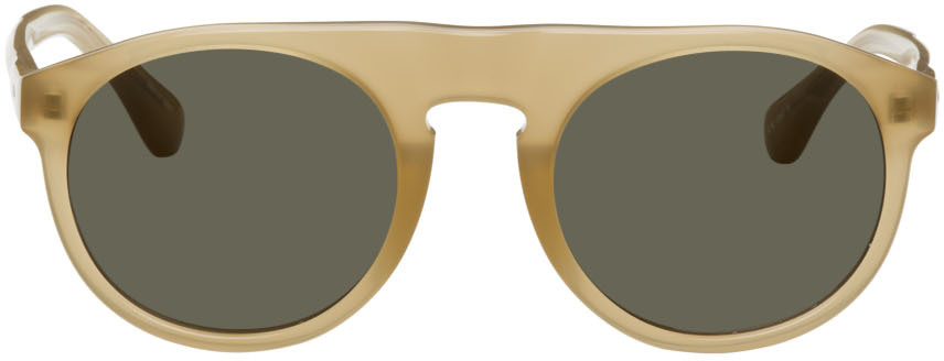 Dries Van Noten Green Linda Farrow Edition Flat-Top Sunglasses