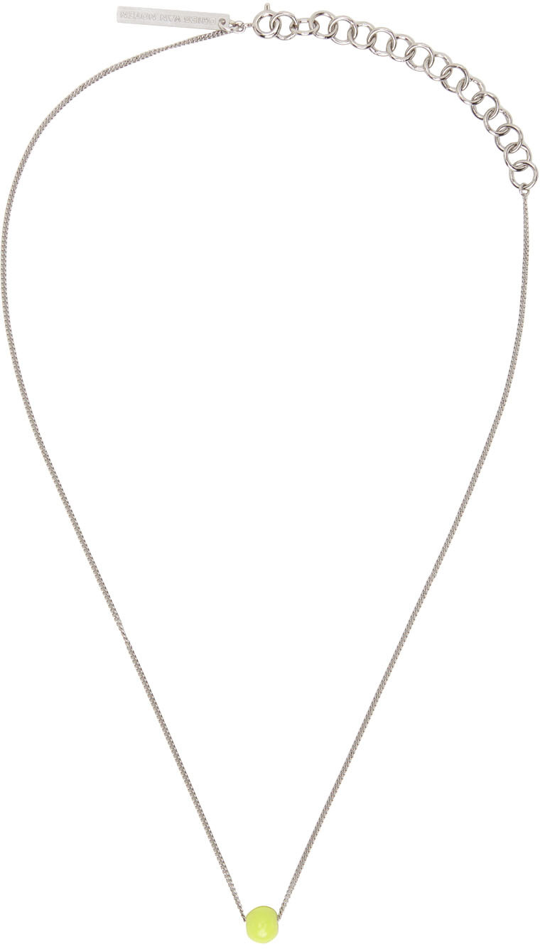 Dries Van Noten Silver & Orange Pendant Necklace | Smart Closet